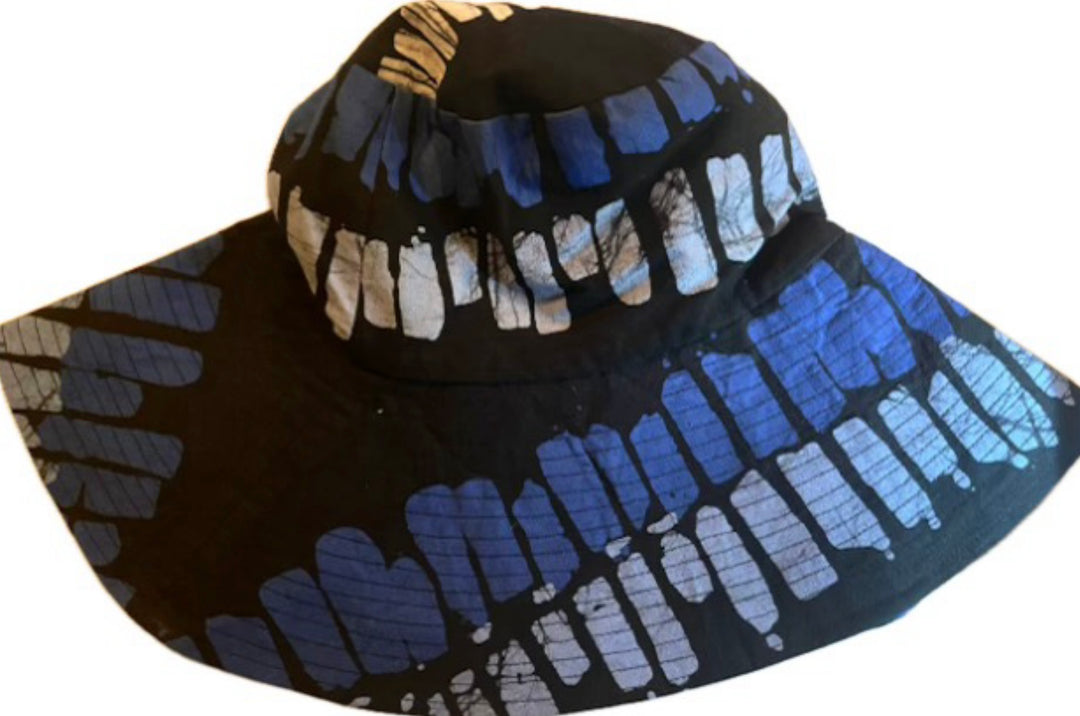 Hand-Batik Cotton Medium Brim Hat