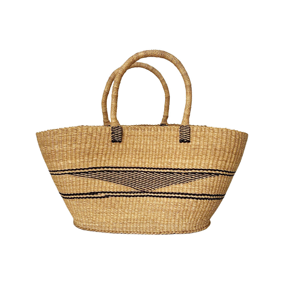 Hand-Woven Oval Market Basket