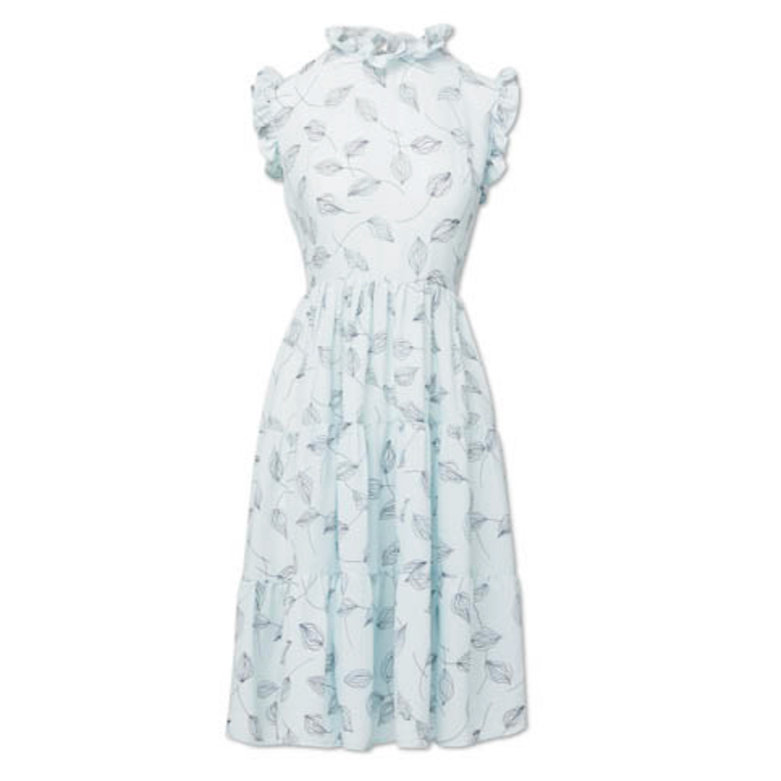 Silk Ruffle Sleeveless Short Dress