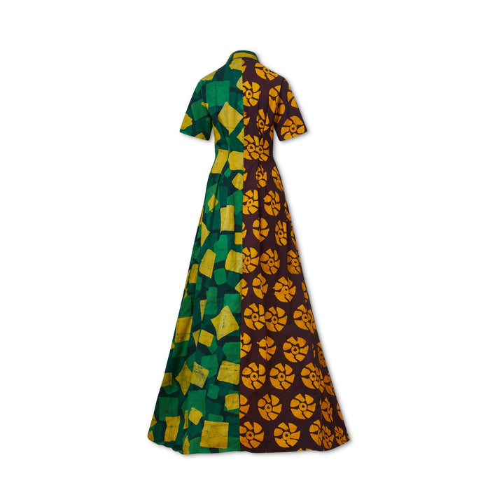 Hand-Batik Mixed Print Cotton Shirt Dress