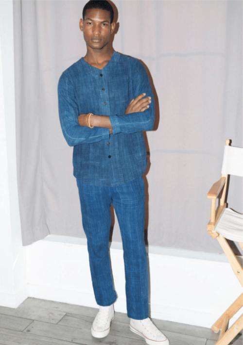 Indigo Baseball Long Sleeve Shirt