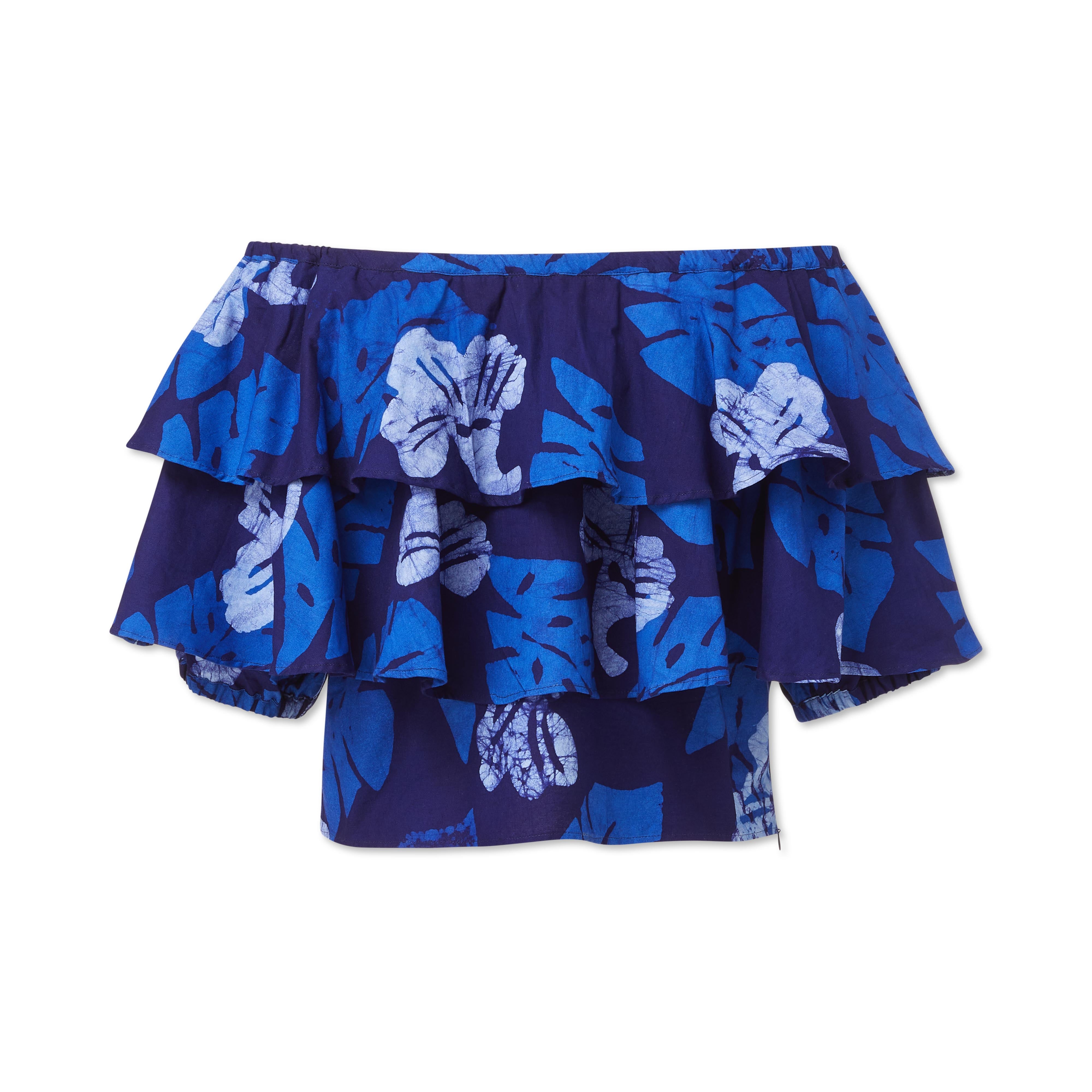 Hand-Batik Cotton Double Ruffle Top – Studio One Eighty Nine