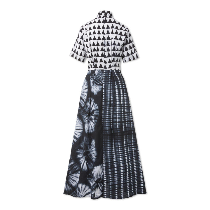 Hand-Batik Mixed Print Cotton Shirt Dress