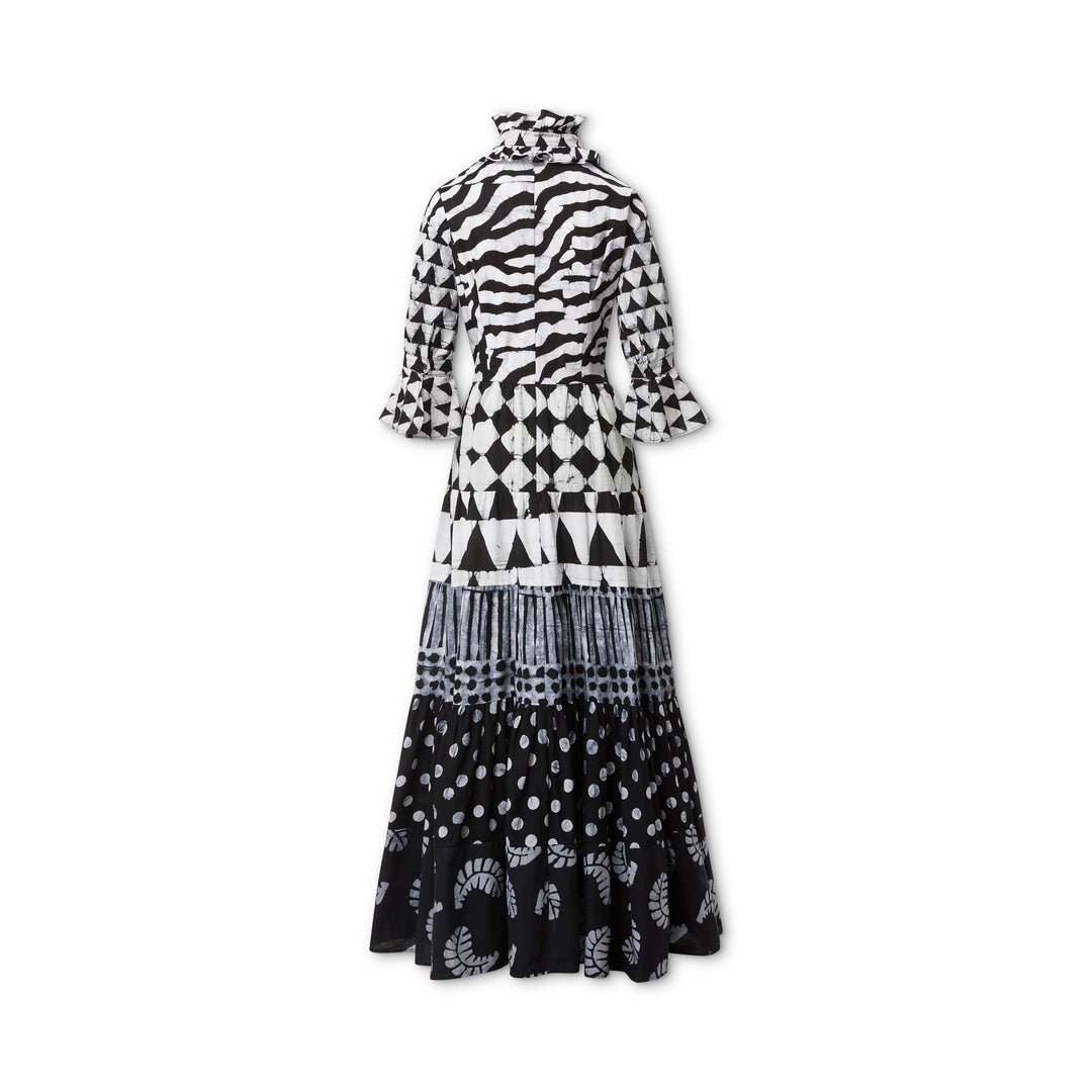 Hand-Batik Cotton Ruffle Tiered Long Dress [Pre-Order]