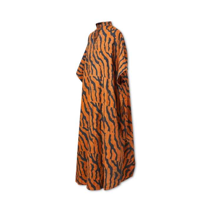 Hand-Batik Cotton Voile Mandarin Collar V-neck Caftan [Pre-Order]